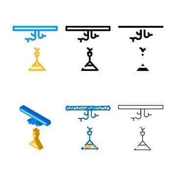 Chandelier installation color icon vector styleset flat Stock Illustration