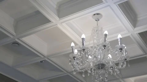 Chandelier in interior design Stock Footage 90360895