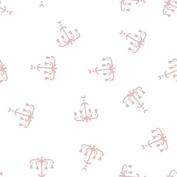 Chandelier lamp ceiling glyph vector seamless pattern Stock Illustration