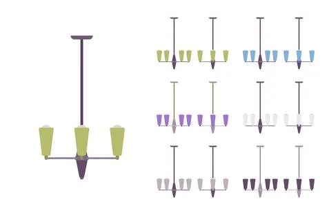 Chandelier lamp set Stock Illustration