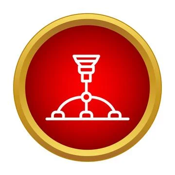 Chandelier light fitting outline in red circle Stock Illustration