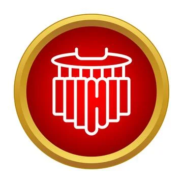 Chandelier light icon red button simple style Ilustración de archivo