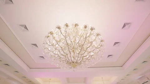 Chandelier Palace Interior architecture background. Luxury expensive chandelier Video stock 196005756