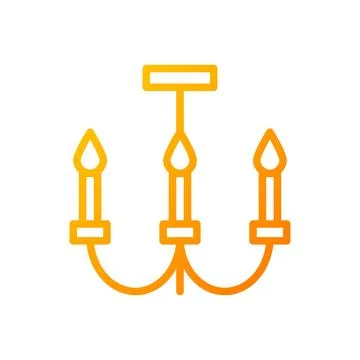 Chandelier pixel perfect gradient linear vector icon Ilustração Stock
