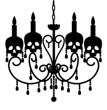 Chandelier with skulls Stock Illustration