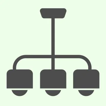 Chandelier solid icon. Retro home hanging luster lamp glyph style pictogram on Stock Illustration