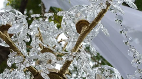 Chandelier swaying in the wind. 库存影片 56598183
