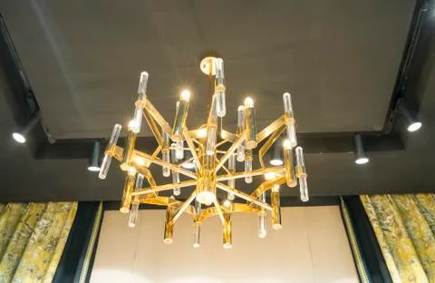 Chandeliers hanging from the ceiling Stock Photos