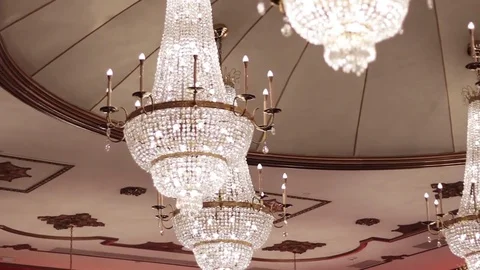 Chandeliers Slow Motion Stock Footage 85042956