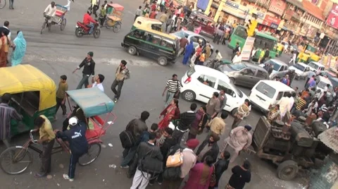 Chandni Chowk madness-canted angle Stock Footage 8549202