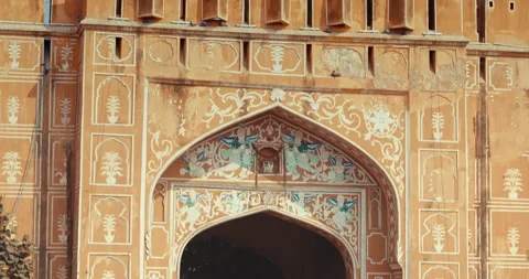 Chandpole Or Moon Gate Is One Of Jaipurs Best Examples Of Rajput Architecture. Stock Footage 299464263