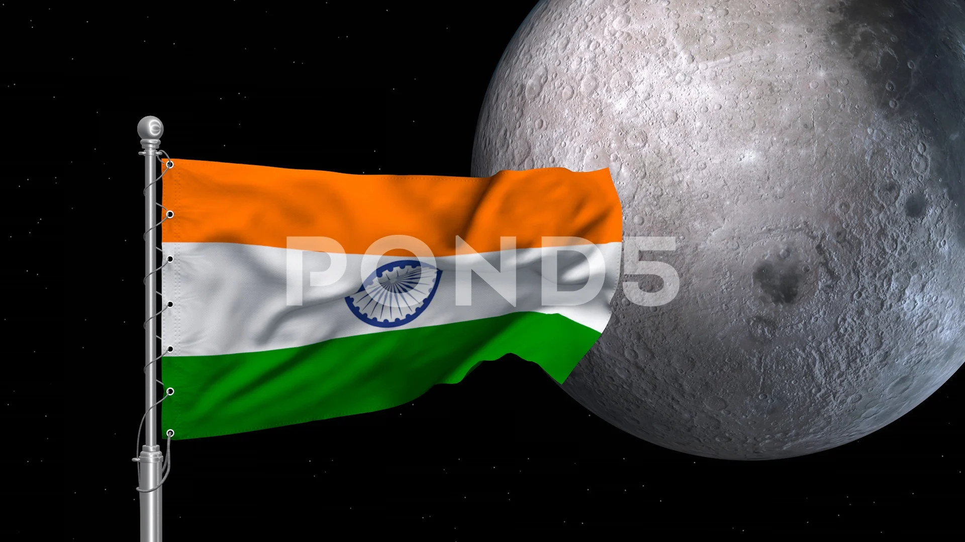 Chandrayaan 2 mission symbol. Indian fla... | Stock Video | Pond5
