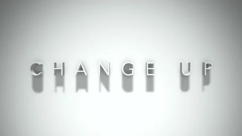 Change up 3D title animation with shadows on a white background Stock Footage 297456009