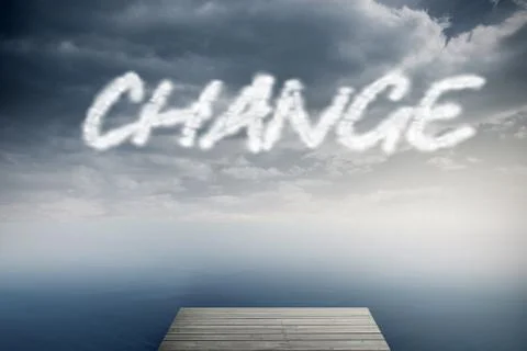Change against cloudy sky over ocean Stock Illustration