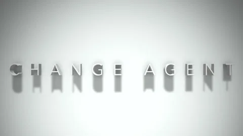 Change agent 3D title animation white text on a white background Stock Footage 299823811