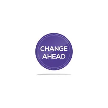 Change ahead text in brown circle Stock Illustration