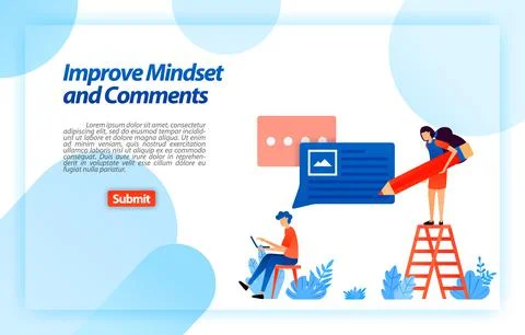 Change and improve user's mindset and comments in using service to get better Stock-Illustration