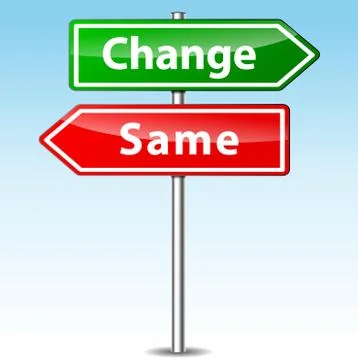 Change and same direction sign Stock Illustration