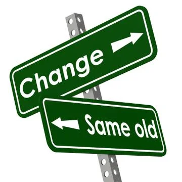 Change and same old road sign in green color イラスト素材
