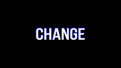 Change. Animation of Text With Glitch Effect Vídeo Stock 123354031