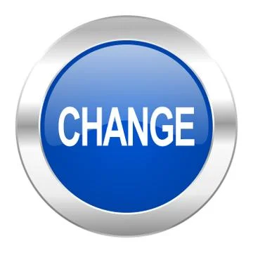 Change blue circle chrome web icon isolated. Stock Illustration