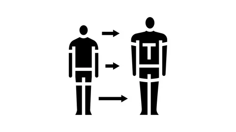 Change body shape adolescence puberty glyph icon animation Stock Footage 326140693