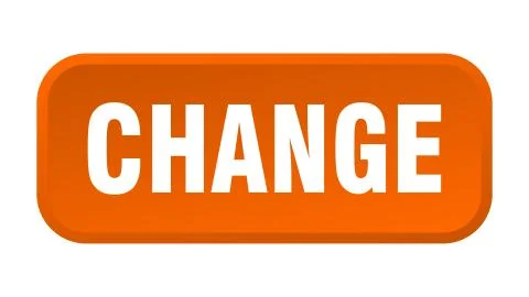 Change button. change square 3d push button Illustrazione stock