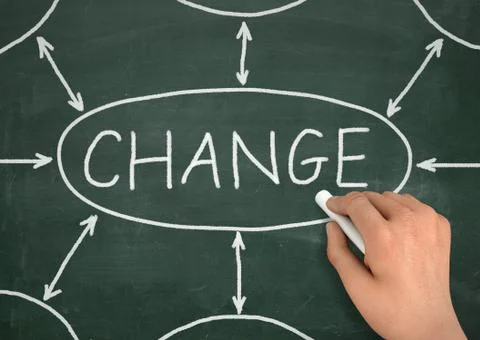 Change chalkboard write concept 3d illustration Stock Illustration