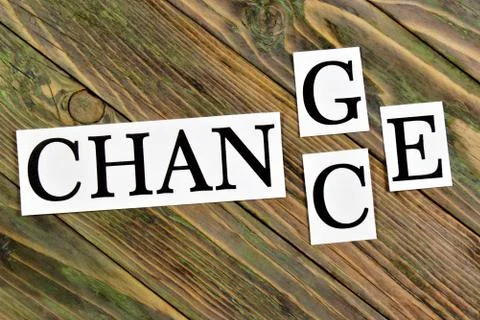 Change to chance. Text label. Program planning strategies for personal growth Stock Photos