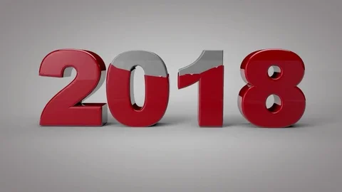Change color of text in 2018 from grey to red Stock Footage 82461348