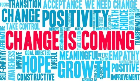 Change Is Coming Word Cloud 스톡 일러스트