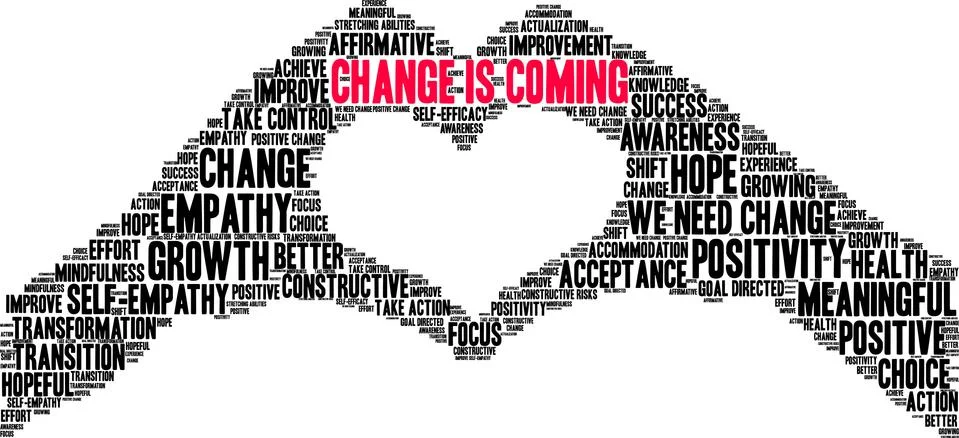 Change Is Coming Word Cloud Illustrazione stock