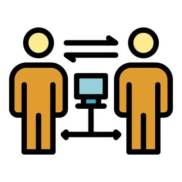 Change computer work icon vector flat Stock Illustration