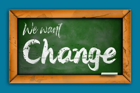 Change concept with text written in chalk Stock Illustration