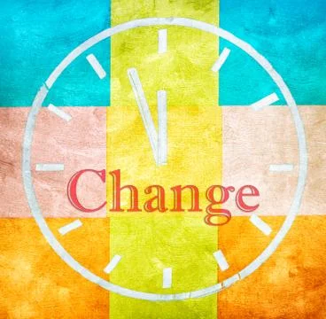 Change concept, word and drawing clock Ilustração Stock