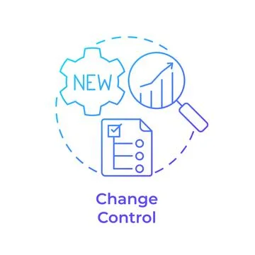 Change control blue gradient concept icon Illustrazione stock