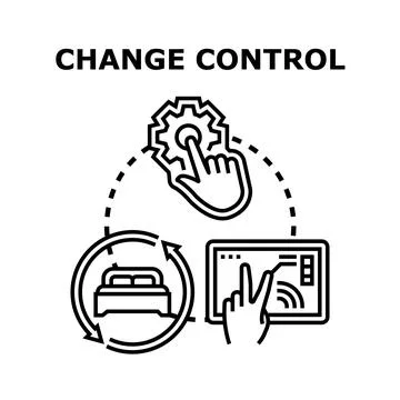 Change control process managing system adjustments Stock Illustration