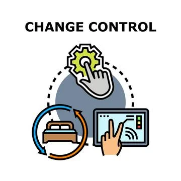 Change control process managing system adjustments Stock Illustration