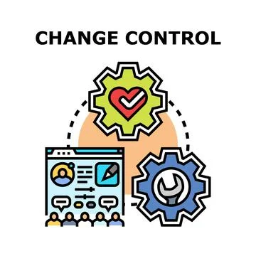 Change control process planning and management concept Stock Illustration