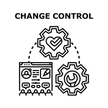 Change control process planning and management concept Stock Illustration