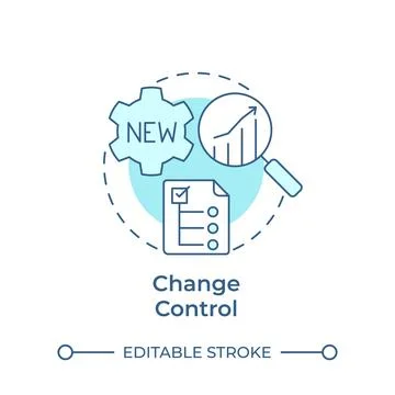 Change control soft blue concept icon Stock Illustration