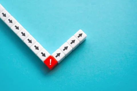 Change course of action after warning or error detection. Recognize the error Stock Photos