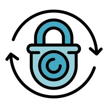 Change cyber lock icon vector flat Illustration