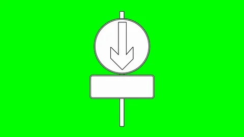 Change in direction of movement from up to down. Animation on green background Stock Footage 116398337