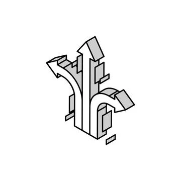 Change direction succes challenge isometric icon vector illustration Illustrazione stock