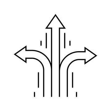 Change direction succes challenge line icon vector illustration Illustrazione stock