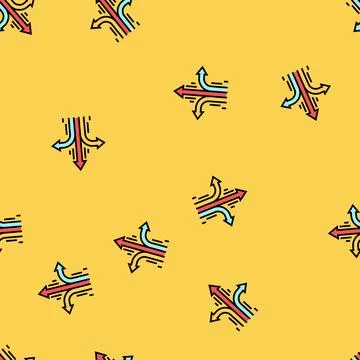 Change direction succes challenge vector seamless pattern Illustrazione stock