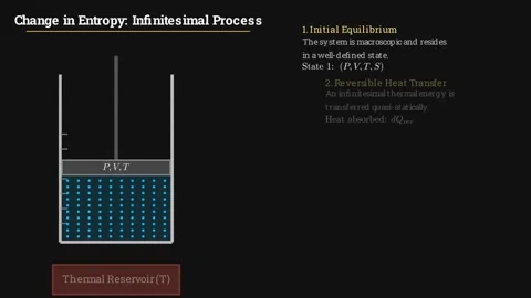 Change in entropy for an infinitesimal process Stock-Footage 336632511