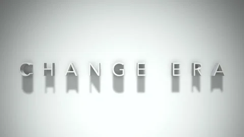 Change era 3D title animation with shadows on a white background Stock Footage 297383163