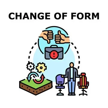 Change of form concept illustrating process evolution Stock Illustration